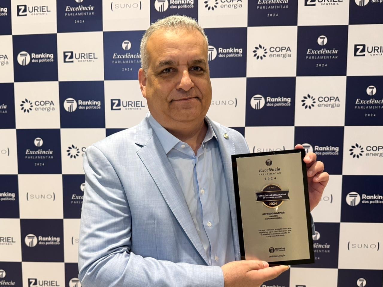 ALFREDO GASPAR É ELEITO MELHOR DEPUTADO FEDERAL DE ALAGOAS PELO SEGUNDO ANO E MELHOR PARLAMENTAR DE 2024