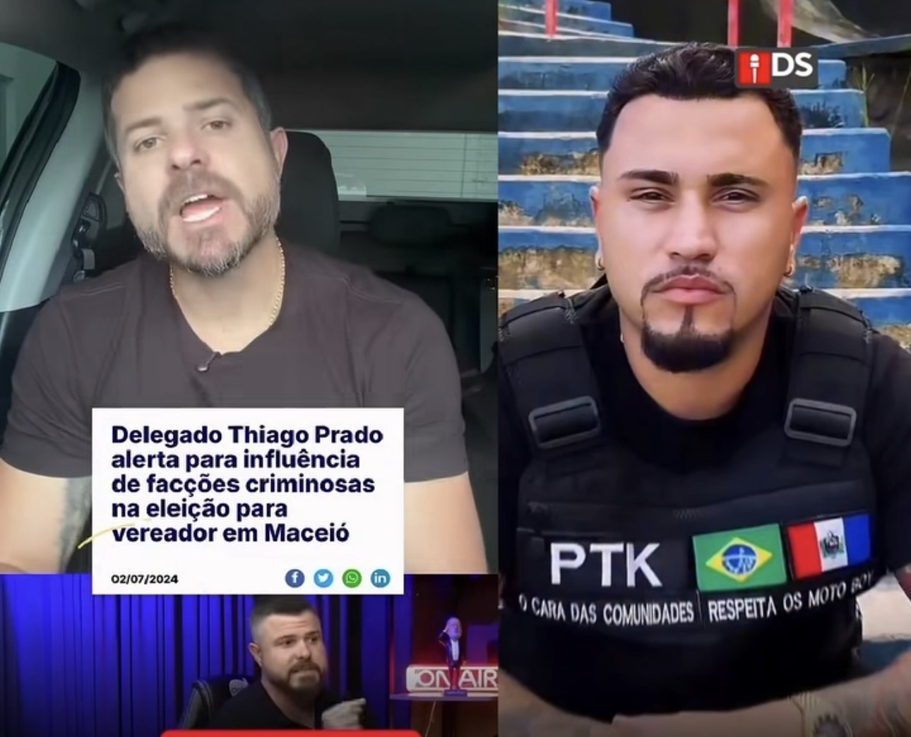 “EU AVISEI”: DELEGADO THIAGO PRADO DESTACA QUE PRISÃO DE PTK CONFIRMA ALERTAS SOBRE INFLUÊNCIA DE FACÇÕES NA POLÍTICA