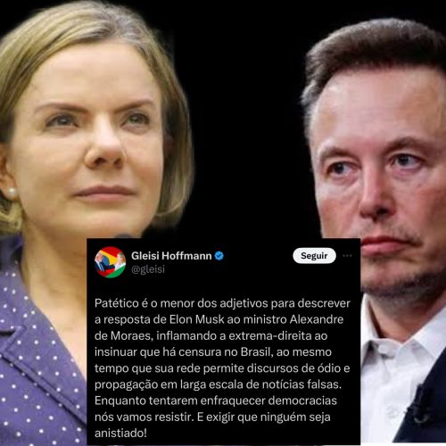 Presidente do PT critica Elon Musk por comentário sobre censura no Brasil: ‘patético’