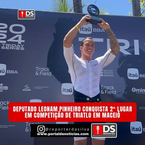 DEPUTADO LEONAM PINHEIRO CONQUISTA 2° LUGAR EM COMPETIÇÃO DE TRIATLO EM MACEIÓ