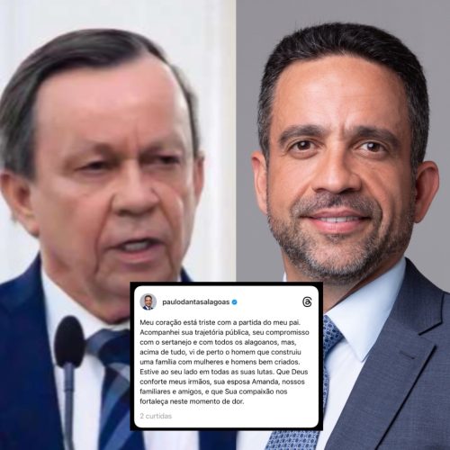 GOVERNADOR PAULO DANTAS EXPRESSA CONDOLÊNCIAS APÓS A MORTE DE SEU PAI, LUIZ DANTAS