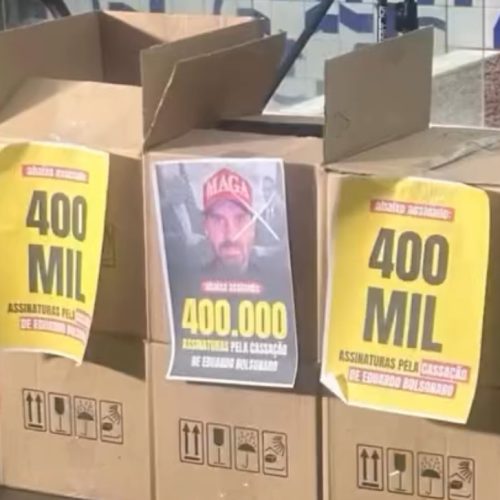 VÍDEO: QUASE 400 MIL ASSINATURAS PEDEM A CASSAÇÃO DE EDUARDO BOLSONARO: “É ESCANDALOSO ESSE CARA CONTINUAR COMO DEPUTADO”, DIZEM LINDNERGH FARIAS E FERNANDA MELCHIONNA